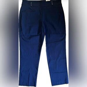 JM Collection Blue Chinos StraightLeg Design pants. Women’s size XL short. NWT